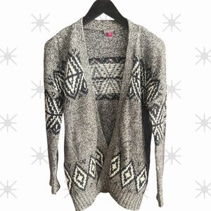 Vince Camuto Black, Gray, White Knit Open Cardigan Sweater XS